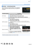 Page 296296
Wi-Fi
About connections
[Direct]    Connecting directly
You can select the connection method to your equipment.
Select a connection method with which your equipment is 
compatible.
Connection methodDescription
[Wi-Fi Direct]
1Set the device to Wi-Fi Direct® mode
2Select [Wi-Fi Direct] on the camera screen
3On the camera screen, select the device to connect to
[WPS Connection] [WPS (Push-Button)]
1Select [WPS (Push-Button)]
2Set the device to WPS mode • You can wait longer for a connection by pressing...