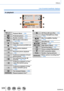 Page 329329
Others
List of monitor/viewfinder displays
In playback
   Playback Mode (→238)
Protected picture (→254)
Number of prints (→253)
With location information 
(→240, 270)
Favorites (→252)
Cable disconnect prohibit icon 
(→314)
Motion picture playback 
(→229)
Panorama picture playback 
(→95)
Continuous playback of burst 
picture group (→232)
Save pictures from the 4K 
burst file (→169, 173)
Continuous playback of Time 
Lapse Shot picture group 
(→232)
Continuous playback of stop 
motion animation group...