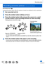 Page 9393
Recording mode
Recording mode: 
Consecutive photos taken while the camera is moved are combined to form \
a panorama.
1Set mode dial to [  ]
2Press the shutter button halfway to focus
3Press the shutter button fully and pan the camera in a small 
circular motion to the recording direction to start recording
Taking pictures from left to right
Horizontal/vertical  
guide line
Recording direction and 
progress status (approximate)
Image size: [STANDARD] Image size: [WIDE]
 • Pan the camera at a constant...