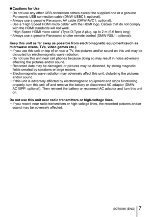 Page 7SQT0946 (ENG)7
  ■Cautions for Use
  • 