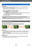 Page 104Application (Record)
Taking pictures with Manual FocusVQT5B76
- 104 -
 ■MF assist
When [MF Assist] in the [Setup] menu is [ON] and you perform the Manual Focus 
operation, an enlarged display appears.
 • Shortly after you stop operating Manual Focus, the display switches to normal.
 ●To change the position of an enlarged display   Press [MENU/SET] while MF assist is displayed   Press     to move the enlarged display • The magnification of the enlarged area can be changed by pressing the rear dial when MF...