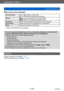 Page 172Application (View)
Using the [Playback] menuVQT5B76
- 172 -
 ■Items that can be stamped 
[Shooting Date] [W/O TIME]: Stamp recording date 
[WITH TIME]: Stamp recording date and time 
[Name]
: Stamp name registered in Face Recognition: Stamp name registered in [Baby] or [Pet]
[Location] Stamp location registered in [Setup] menu’s [Travel Date]
[Travel Date] Stamp Travel Date set in [Setup] menu’s [Travel Date] 
[Title] Stamp text registered in [Title Edit]
 • Items set to [OFF] are not stamped.
 ●Do not...
