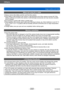 Page 222Others
Usage cautions and notesVQT5B76
- 222 -
When not using for a while
 ●Always remove the battery and the card from the camera. ●If the battery is left inserted in the camera, it will discharge even if the camera is turned of f. If the 
battery continues to be left in the camera, it will discharge excessively and may become unusable 
even if charged.
 ●Do not leave in contact with rubber or plastic bags. ●Store together with a drying agent (silica gel) if leaving in drawer , etc. Store batteries in...