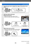 Page 30Basics
Sequence of operationsVQT5B76
- 30 -
3
Use the zoom lever to adjust the range of the picture to be 
taken 
(→75)
Capture a wider area  
(wide-angle)Enlarge 
the subject 
(telephoto)
4
Aim the camera and shoot
 ■Taking still pictures
 Press the shutter button halfway to focus  Press the shutter button fully to take the picture
Focus display
Press halfway
(press lightly to focus) Press fully
(press the button all the  way to record)
 ■Recording motion pictures
  Press the motion picture button to...