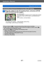 Page 97Application (Record)
Taking pictures with Auto FocusVQT5B76
- 97 -
Automatically locking the focus on a moving subject (AF Tracking)
Bring the subject to the AF tracking frame, and press [AF/AE 
LOCK (Fn1)] to lock the subject
AF Tracking frame
When the subject is recognized, the AF Tracking frame changes 
from white to yellow, and the subject is automatically kept in 
focus.
If AF Lock fails, a red frame flashes.
 • To release AF Tracking → Press [AF/AE LOCK (Fn1)]. • Focus range: same as macro...