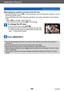 Page 99Application (Record)
Taking pictures with Auto FocusVQT5B76
- 99 -
 ■Changing the position and size of the AF area
When [AF Mode] is set to [  ] (1-area-focusing), you can change the position or size of 
the 
AF area at the center.
If you performing any of the following operations, the screen will switch to the settings 
menu.
 • When [

 
 ] is selected, press [FOCUS]. • From the menu screen, select [   ], and press .
To change the AF area
To move the AF area: Press     
To change the size of the AF...