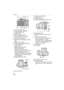 Page 10Preparation
10VQT0V63
5 Flash open button (P42)
6 Diopter adjustment dial (P39)
7 Viewfinder (P38, 106)
8 Speaker (P73)
9 [EVF/LCD] button (P38)
10 Camera ON/OFF switch (P11)
11 Joystick (P26, 35, 36, 53, 54)
12 LCD monitor (P38, 106)
13 [DISPLAY/LCD MODE] button (P38, 
106)
14 Status indicator (P25)
15 Single or burst mode button (P50)/
Delete button (P36)
16 Cursor buttons
2/Self-timer button (P46)
4/[REV] button (P34)
1/Flash Setting button (P42)
3/Exposure compensation (P47)/Auto 
bracket (P48)/White...