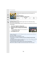 Page 1144. Recording Modes
114
This effect blurs peripheral areas to give the impression of a 
diorama.
∫ Setting the type of defocus
With [Miniature Effect] you can make the subject stand out by intentionally creating 
defocused and in-focus portions.
You can set the recording orientation (defocus  orientation) and the position and size of the 
in-focus portion.
1Press [Fn1] to display the setting screen.
2Press  3/4  or  2/1 to move the in-focus portion.3Rotate the rear dial to change the size of in-focus...