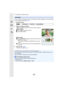 Page 235235
11 . Playing Back and Editing Images
You can add text (comments) to pictures. Afte r text has been registered, it can be stamped 
in prints using [Text Stamp]  (P236).
1Select the menu.
3Enter the text.  (P55)
•Exit the menu after it is set.
•To delete the title, erase all the text in the text input screen.
•You can print out texts (comments) using the “ PHOTOfunSTUDIO ” bundled software on the 
DVD (supplied).
•You can set up to 100 pictures at one time with [Multi].
Not available in these cases:
•...