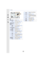 Page 325325
14. Others
2
A›Quality  (P132)
High Speed Video  (P119)
Focus Mode (P139)
š
ØAF Mode (P138)
Face Recognition  (P187)
AF Lock (P157)
Burst (P167)
Auto Bracket (P171)
Self-timer  (P174)
Time Lapse Shot  (P176)
Stop Motion Animation 
(P180)
Battery indication  (P25)
Picture Mode (Still picture 
priorities) (P219)
Luminance Level  (P222)
Macro recording (P155)
Level Shot (P222)
98989820000200200606060
2.82.82.8
AFSAFSAFSL3:2
00AELAELAELBKTBKTBKTAWBAWBAWB
0é0å0ó0é0å0ó
120fps
AFSAFFAFCMF
AFL
Optical Image...