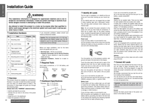 Page 12The ﬁrst step in installation is to identify all the car
wires you’ll use when hooking up your sound sys-
tem.
As you identify each wire, we suggest that you label
it using masking tape and a permanent marker.
This will help avoid confusion when making con-
nections later.
Note:Do not connect the power connector to the
stereo unit until you have made all connections. If
there are no plastic caps on the stereo hooking
wires, insulate all exposed leads with electrical tape
until you are ready to use them....