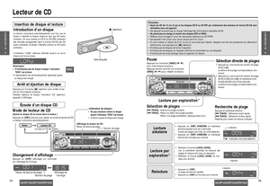 Page 18POWERREP
D•M
CLOCK
CQ-DP133U
DISP
TRACKTUNE
LOUDMUTE7 8 9 10 11 12 SCAN1
2
346
APMBAND
SRC5
VOLUMEPUSHSEL
REP
TUNE
TRACK
LOUD1234
B
AND
6 5789101112TRACKDISC
POWERREP
D•M
CLOCK
CQ-DP133U
DISP
TRACKTUNE
LOUDMUTE7 8 9 10 11 12 SCAN1
2
346
APMBAND
SRC5
VOLUMEPUSHSEL
D
ISPSRCTRACKDISC
3435
Lecteur de CD
F
R
A
N
Ç
A
I
S
5F
R
A
N
Ç
A
I
S
6
CQ-DP133U/DP103U/DPX153UCQ-DP133U/DP103U/DPX153U
Changement d’affichage
Appuyez sur [DISP] (affichage) our commuter
sur l’affichage de l’horloge.
RadioLecteur CD
(Lorsqu’un...