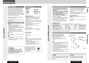 Page 11CQ-C3405U/C3305U
20
CQ-C3405U/C3305U
21
English
You are recommended to minimize the chances of 
making a disc that contains both CD-DA ﬁ les and 
MP3/WMA ﬁ les.
If CD-DA ﬁ les are on the same disc as MP3 or WMA 
ﬁ les, the songs may not play in the intended order, 
or some songs may not play at all.
When storing MP3 data and WMA data on the same 
disc, use different folders for each data.
 Do not record  les other than MP3/WMA  les and 
unnecessary folder on a disc.
 The name of an MP3/WMA  le should be...