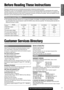 Page 54
E
N
G
L
I
S
H
CQ-C3433U/C3403U/C3333U/C3303U
Panasonic welcomes you to our constantly growing family of electronic products owners.
We endeavor to give you the advantages of precise electronic and mechanical engineering, manufactured with carefully
selected components, and assembled by people who are proud of the reputation their work has built for our company. We
know this product will bring you many hours of enjoyment, and after you discover the quality, value and reliability we have
built into it,...