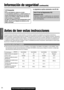 Page 6464
3
E
S
P
A
Ñ
O
L
CQ-C3433U/C3403U/C3333U/C3303U
Información de seguridad(continuación)
Panasonic le da la bienvenida a nuestra familia en crecimiento constante de propietarios de productos electrónicos.
Nuestro propósito es el de proporcionarle las ventajas de la electrónica de precisión y de la ingeniería mecánica, fabricación
con componentes cuidadosamente seleccionados, y montados por personas que se sienten orgullosas de la reputación que
su trabajo ha otorgado a nuestra empresa. Sabemos que este...