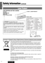 Page 44
3
E
N
G
L
I
S
H
CQ-C5303N
Safety Information (continued)
Label Indications and Their Locations
CAUTION
LASER RADIATION 
WHEN OPEN.
DO NOT STARE INTO BEAM.
Caution:This product utilizes a laser.
Use of controls or adjustments or performance of procedures other
than those specified herein may result in hazardous radiation expo-
sure.
Do not take apart this unit or attempt to make any changes
yourself.
This unit is a very intricate device that uses a laser pickup to retrieve 
information from the surface...