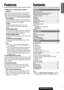 Page 77
6
E
N
G
L
I
S
H
CQ-C5403U/C5303U
FeaturesContents
■Wide array of components for system
upgrade
Various optional components allow users to obtain avail-
ability of wide range of system upgrade. Upgrading the
system delivers relaxed AV space in a car. For further infor-
mation, refer to the separate System Upgrade Guidebook.
●CD changer
The optional adapter (Conversion Cable for DVD/CD
Changer: CA-CC30U) allows you to connect the optional
Panasonic CD changer unit (CX-DP880). 
●iPod®
The optional adapter...