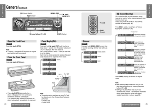 Page 724
CQ-C5410/5310/5210/5110U
CQ-C5410/5310/5210/5110U
25
General
 (continued)
Open the Front PanelPress [