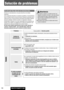 Page 108CQ-C7413U/C7113U108
Solución de problemas
Si cree que hay algo que no funciona bien
Efectúe las comprobaciones y los pasos descritos en las tablas
siguientes.
Si las sugerencias descritas no resuelven el problema, le recomendamos
llevar la unidad al centro de servicio técnico Panasonic autorizado que le
quede más cerca. El servicio técnico del producto sólo deberá realizarlo
personal cualificado. Solicite la revisión y la reparación a técnicos
profesionales. Panasonic no se hace responsable de los...