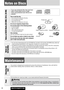 Page 38CQ-C7413U/C7113U38
Notes on Discs
How to hold the disc
¡Do not touch the underside of the disc.
¡Do not scratch on the disc.
¡Do not bend the disc.
¡When not in use, keep disc in the case.
Do not use irregularly shaped discs.
Do not leave discs in the following places:
¡In direct sunlight
¡Near car heaters
¡Dirty, dusty and damp areas
¡On seats and dashboards
Disc cleaning
Use a dry, soft cloth to wipe from the center outward.
Do not attach any seals or labels to your discs.
Do not write on the disc...