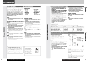 Page 14CQ-C8401U/C8301U/C7401U/C7301U
27EnglishMP3/WMA Player 
26
MP3/WMA Player
CQ-C8401U/C8301U/C7401U/C7301UWhat is MP3/WMA?MP3 (MPEG Audio Layer-3) and WMA (Windows Media
TM
Audio) are the compression formats of digital audio. The
former is developed by MPEG (Motion Picture Experts
Group), and the latter is developed by Microsoft
Corporation. Using these compression formats, you can
record the contents of about 10 music CDs on a single
CD media (This figures refer to data recorded on a 650
MB CD-R or CD-RW...