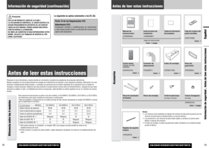 Page 4793
Antes de leer estas instrucciones
EspañolInformación de seguridad , Antes de leer estas instrucciones
CQ-C8401U/C8301U/C7401U/C7301U
92
Información de seguridad (continuación)
CQ-C8401U/C8301U/C7401U/C7301U
Precaución
ÉSTE ES UN PRODUCTO LÁSER DE LA CLASE I.
LA UTILIZACIÓN DE CONTROLES, EL HACER AJUSTES O EL
SEGUIR PROCEDIMIENTOS DISTINTOS DE LOS ESPECIFI-
CADOS EN ESTE MANUAL PODRÍA CAUSAR UNA EXPOSI-
CIÓN PELIGROSA A LA RADIACIÓN.
NO ABRA LAS CUBIERTAS NI HAGA REPARACIONES USTED
MISMO. SOLICITE LOS...