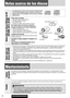 Page 112CQ-C8403U/C8303U112
Notas acerca de los discos
Cómo tomar los discos
¡No toque la parte inferior del disco.
¡No haga rayadas en el disco.
¡No combe el disco.
¡Cuando no lo utilice, guarde el disco en su caja.
No emplee discos con formas irregulares.
No deje los discos en los lugares siguientes:
¡Bajo la luz directa del sol
¡Cerca la calefacción del automóvil
¡Lugares polvorientos, sucios o húmedos
¡Sobre los asientos o sobre el tablero de instrumentos
Limpieza de los discos
Emplee un paño seco y suave...
