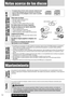 Page 112CQ-C8413U/C8313U112
Notas acerca de los discos
Cómo tomar los discos
¡No toque la parte inferior del disco.
¡No haga rayadas en el disco.
¡No combe el disco.
¡Cuando no lo utilice, guarde el disco en su caja.
No emplee discos con formas irregulares.
No deje los discos en los lugares siguientes:
¡Bajo la luz directa del sol
¡Cerca la calefacción del automóvil
¡Lugares polvorientos, sucios o húmedos
¡Sobre los asientos o sobre el tablero de instrumentos
Limpieza de los discos
Emplee un paño seco y suave...