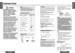 Page 2764
CQ-C9800/9700U
CQ-C9800/9700U
65
Note:
≥ Various settings that have been stored in the 
memory in other on-board equipment (car 
navigation etc.) may be lost if the battery 
terminals are disconnected.
Therefore, we recommend to make a record of 
or to back up the settings before disconnecting 
the terminals. 
After completing installation of the main unit, 
set the equipment again according to the 
record.
Caution:
≥ This unit operates with a 12 V DC 
negative ground auto battery system only. 
Do not...