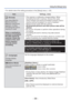 Page 39- 39 -
Using the [Setup] menu
ItemSettings, notes
 [Format]
Use when [Built-In 
Memory Error] or 
[Memory Card Error] 
appears, or when 
formatting the built-in 
memory or card. 
When a card/built-in 
memory is formatted, 
the data cannot be 
restored. Check the 
content of the card/
built-in memory 
carefully before 
formatting.  • This requires a sufficiently charged battery. When 
formatting the built-in memory, remove the cards.
(Only inserted card will be formatted if present; built-in 
memory will...