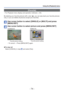 Page 74- 74 -
Using the [Playback] menu
 [Favorite]
 • For Playback menu display and operation methods (→33).
By labeling your favorite pictures with a star (
), you can play back your favorite pictures 
only, or you can delete all pictures except your favorites.
Use cursor button to select [SINGLE] or [MULTI] and press 
[MENU/SET]
Use cursor button to select picture and press [MENU/SET]
 
●[SINGLE] 
●[MULTI]
Favorite picture settingFavorite picture setting
 • To cancel → Press [MENU/SET] again.
 
■To clear...