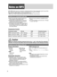 Page 2626
Notes on MP3
MP3 (MPEG Audio Layer-3) is a format for compressed audio file. These formats allow users \
to save all the 
files contained in approximately 10 pieces of existing CDs on one piec\
e of CD-R/RW.
Note: Each of encoding software is not included with this unit.
*MPEG Layer-3 audio coding technology licensed from Fraunhofer IIS and Thomson.
Cautions as to compressed audio files
¡ High bit rate and high sampling frequency are 
recommended for high quality sounds.
¡
 Selecting VBR (V

ariable...