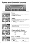 Page 65
Power and Sound Controls
BASS/TREB/BAL/FADER
BASS/TREB/BAL/FADER
Power
If the vehicle is not running yet, turn the key in the ignition until the
accessory indicator lights.
Press 
[PWR]to switch on the power.
Changing Audio Modes
Press this knob [SEL]to change the audio mode as follows.
VOLaBASSaTRE
(Volume) (Treble)
cdFADEbBAL
(Fader) (Balance)
Volume
Press the knob to select the volume mode and then turn it
clockwise or counterclockwise to adjust the volume level.
Bass and Treble
Press the knob to...