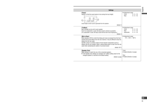 Page 89Surround effectsSettings
 [SRS CS Auto]
 What is SRS CS Auto?
SRS CS Auto is a surround system tailored 
for use in a vehicle, using a Circle Surround 
decoder. It reproduces a sound ﬁ eld 
equivalent to 5.1 ch, without using a center 
speaker or subwoofer.
   SRS CS Auto is only enabled if a rear 
speaker (4 ch, 4.1 ch) is connected.
 default: [Off]Select [On].
[ Focus]
Adjusts so that the sound seems to be coming from ear height.
Actual height at which sound is generated from the speakers
 default:...
