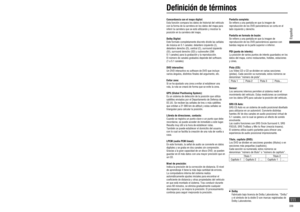 Page 111  Lista de categorías de PDI
Nota:
Los PDI que sirven como puntos 
clave se muestran como marcas en 
el mapa.
Se pueden seleccionar los iconos 
que se deben mostrar u ocultar. 
(
 página 48)   No se muestran todos los PDI 
debido al desarrollo continuo de 
datos de mapas.
   Pueden realizarse cambios sin 
previo aviso con  nes de mejora.
De nición de términos
Categoría 
principalSubcategoríaIconos
RestauranteRestaurantes - Todo
Americano
Barbacoa
Pequeño 
restaurante
Cervecería
Británico...