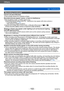 Page 153VQT4P14
Others
Q&A  Troubleshooting
- 153 -
Recording (continued)
Cannot use [Auto Bracket]. ●Only enough memory for 2 pictures or fewer.
Recorded pictures appear coarse, or there is interference. ●ISO Sensitivity is high, or shutter speed is low. (Default [Sensitivity] setting is [AUTO] – interference may appear with indoor pictures.) → Lower [Sensitivity]. (→97) → T
ake pictures in brighter locations.
 ●Camera set to [High Sens.] Scene mode, or [Burst] in [Rec] menu to  or . (Picture becomes slightly...