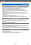 Page 161VQT4P14
Others
Usage cautions and notes
- 161 -
Charging the battery
 ●The time required for charging varies depending on conditions of battery usage. Charging takes 
longer at high or low temperatures and when the battery has not been used in some time.
 ●Battery will be warm during charging and for some time thereafter. ●Battery will run out if not used for long periods of time, even after being charged. ●Do not leave any metal items (such as clips) near the contact areas of the power plug....