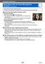 Page 108Application (Record)
Recording with the Face Recognition 
function  
[Face Recog.]VQT4T08
- 108 -
 • Default [Face Recog.] setting is [OFF]. • When the face pictures are registered, the setting will be [ON] automatically.
 ■How the Face Recognition function works During recording 
(When [AF Mode] is  (Face Detection)) • The camera recognizes a registered face and adjusts focus  and exposure. 
 • When registered faces that have set names are recognized, the names are displayed (up to 3 people).
During...