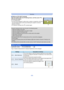 Page 96- 96 -
Recording
∫Setting up [ ] ([AF Tracking])
Align the subject with the AF tracking frame, and then press  4 to 
lock onto the subject.
A AF tracking frame•AF area will be displayed in yellow when a subject is recognized, and focus 
will automatically adjust continuously  following the subject’s movement 
(Dynamic tracking).
•AF tracking is canceled when  4 is pressed again.
•Dynamic tracking function may  not work in the following cases:–When the subject is too small
–When the recording location is...