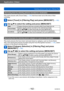 Page 162Application (View)
Selecting pictures to play back  [Filtering Play]VQT5E74
- 162 -
Narrowing down by selecting pictures recorded at a destination
Play back pictures with [Travel Date] (→138) that have been set at the time of their 
recording.
Select [Travel] in [Filtering Play] and press [MENU/SET] (→160)
Use   to select the setting and press [MENU/SET]
[All] Display all pictures that were recorded while [Travel Date] was set
[Travel Date] Display only the pictures recorded on the selected travel date...