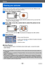 Page 52Basics
Viewing your pictures
VQT5E74- 52 -
When a card is in the camera, pictures are played back from the card. Without a card, 
pictures are played back from the built-in memory.
Press the Playback button
 • By holding down the Playback button while the camera is off, you can turn the 
camera on in Playback Mode.
Press   or turn the control dial to select the picture to be 
displayed
 • When you press and hold  , the pictures are displayed one after another.
View pictures
Picture number/Total pictures...