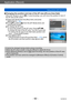 Page 92Application (Record)
Taking pictures with Auto FocusVQT5E74
- 92 -
 ■Changing the position and size of the AF area ([Focus Area Set])
When [AF Mode] is set to [  ] (1-area-focusing), you can move th e position or size of 
the AF area at the center.
  Select [AF Mode] from the [Rec] menu and press 
[MENU/SET]  (→60)
  Use   to select [  ] from the [AF Mode] items and 
press [DISP
.] button
  To change the AF area To move the position of the AF area: Press     
To change the size of the AF area: Turn the...