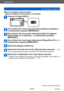 Page 214Wi-Fi/NFC
Envío de imágenes a equipos AVVQT5E76
- 214 -
 ■Envío de imágenes seleccionadas.  
([Enviar imágenes almacenadas en la cámara])
Presione el botón [Wi-Fi].
Use el botón del cursor para seleccionar [Nueva conexión] y , 
a continuación, presione [MENU/SET].
Use el botón del cursor para seleccionar [Enviar imágenes 
almacenadas en la cámara] y , a continuación, presione 
[MENU/SET].
Use el botón del cursor para seleccionar [Dispositivo AV] y , a 
continuación, presione [MENU/SET].
Seleccione...
