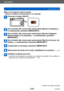 Page 229Wi-Fi/NFC
Uso de servicios webVQT5E76
- 229 -
 ■Envío de imágenes seleccionadas.  
([Enviar imágenes almacenadas en la cámara])
Presione el botón [Wi-Fi].
Use el botón del cursor para seleccionar [Nueva conexión] y , 
a continuación, presione [MENU/SET].
Use el botón del cursor para seleccionar [Enviar imágenes 
almacenadas en la cámara] y , a continuación, presione 
[MENU/SET].
Use el botón del cursor para seleccionar [Servicio sincron. de 
nube] y , a continuación, presione [MENU/SET].
Compruebe el...