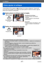 Page 47Lo básico
Cómo ajustar el enfoque
VQT5E76- 47 -
Cuando [Modo AF] se ajusta en [  ] (enfoque en un área), enfoque en 1 área de AF 
en el centro de la imagen. Si un sujeto que quiere grabar no está en el centro, siga los 
pasos que se indican a continuación.
Ajuste primero el enfoque según el sujeto.
Alinee el área de 
AF con el sujeto.
Mantenga pulsado  a la mitad.
Visualización de enfoque
( Cuando el enfoque está alineado: 
iluminado. 
Cuando el enfoque no está alineado: 
parpadeando.)
Área de 
AF
(...