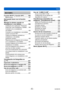 Page 6 Índice
VQT5E76
- 6 -
Wi-Fi/NFC
Función Wi-Fi® y función NFC .......... 185[Modo Avión] ............................................. 187
Qué puede hacer con la función  
Wi-Fi .................................................... 188
Manejar la cámara usando un 
smartphone o una tableta
 ................. 189Instalación de la aplicación “Panasonic 
Image App” para smartphone o tableta ..... 189
Conexión con un smartphone/ 
una tableta
 ................................................ 190
Conexión a un...