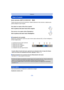 Page 59- 59 -
Grabación
Usar el zoom
Modos Aplicables: 
Puede acercarse para que las personas y objetos aparezcan más cercanos o alejarse para 
grabar paisajes en gran angular.
∫ Visualización de la pantalla
Ejemplo de visualización cuando se usan el Zoom  óptico adicional (EZ), el Zoom inteligente y 
el Zoom digital juntos.
•
Cuando utiliza la función del zoom, aparecerá una evaluación sobre el rango del enfoque 
junto con la barra de visualización del zoom. (Ejemplo: 0.03 m –  ¶)
∫ Almacenamiento de la...