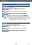 Page 248Wi-Fi/NFC
Transferring pictures automatically  [Smart Transfer]SQW0195
- 248 -
[Charge Priority]
Set priority to charge or picture transfer.
Select [Wi-Fi Setup] in the [Wi-Fi] menu, and press  
[MENU/SET]
 (→61)
Use cursor button to select [Smart Transfer] and press  
[MENU/SET]
Use cursor button to select [Charge Priority] and press  
[MENU/SET]
Use cursor button to select an item and press [MENU/SET]
Item Description
[ON] Give priority to charging. Pictures are transferred after charging.
[OFF] Give...