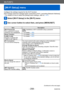 Page 259Wi-Fi/NFC
[Wi-Fi Setup] menu
SQW0195- 259 -
Configure the settings required for the Wi-Fi function.
[Wi-Fi Setup] cannot be changed when connected to Wi-Fi. (excluding [Network Address])
 • For details on how to select the [Setup] menu settings, refer to (→61)
.
Select [Wi-Fi Setup] in the [Wi-Fi] menu
Use cursor button to select item, and press [MENU/SET]
ItemDescription
[Wi-Fi Password]
Use a password to directly 
connect to your smartphone. [ON]: Establishes a Wi-Fi connection using a password.
[OFF]...