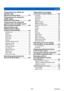 Page 4Contents
SQW0195
- 4 -
Taking pictures by setting the  
aperture value   
[Aperture-Priority] Mode
 ................... 107
Taking pictures by setting the 

 
shutter speed   
[Shutter-Priority] Mode
 ..................... 108
Taking pictures by setting the 

 
aperture value and shutter speed  
[Manual Exposure] Mode
 .................. 109
Taking Pictures with 

 
different picture effects   
[Creative Control] Mode
 .....................11

1
[Expressive]...